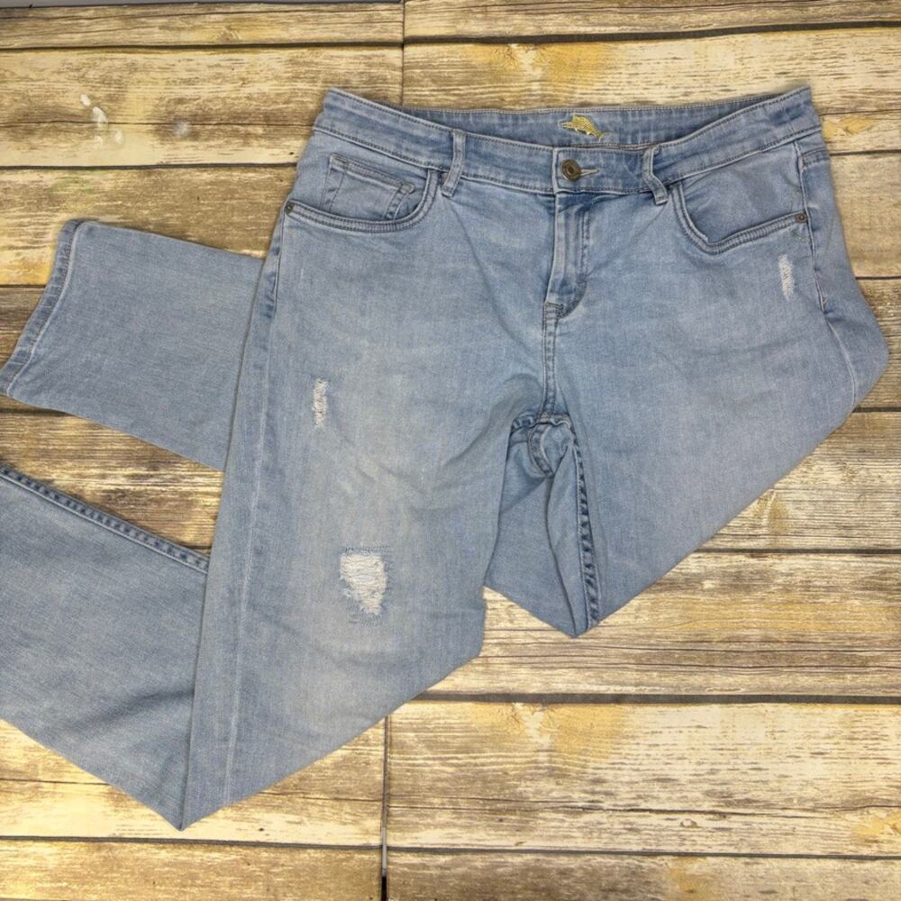 Tommy Bahama Light Wash Mid Rise Slim Boyfriend Casual Capsule Jeans Women 31x29